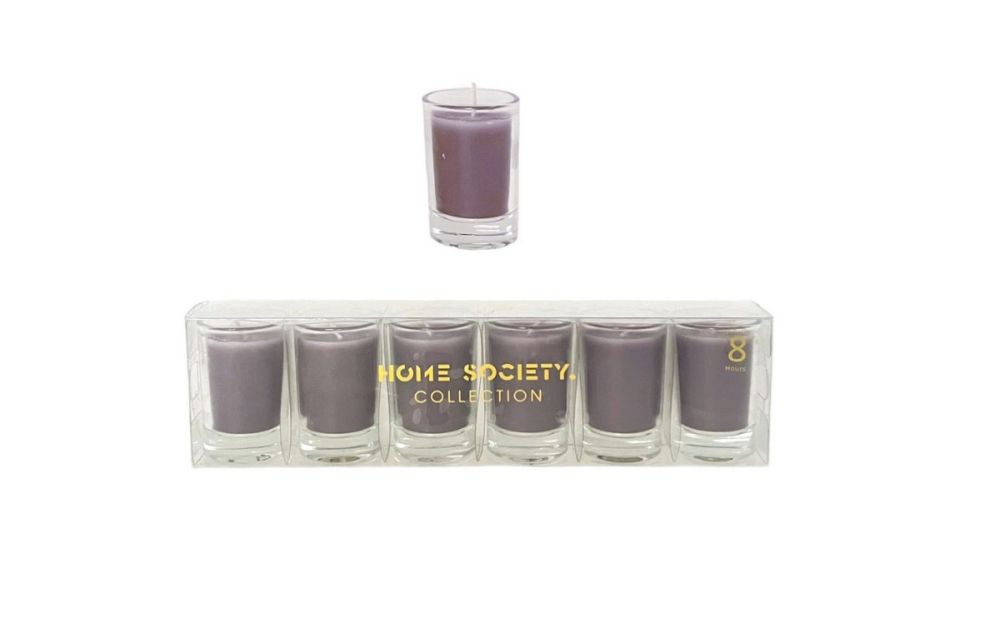 home society votive candle lila